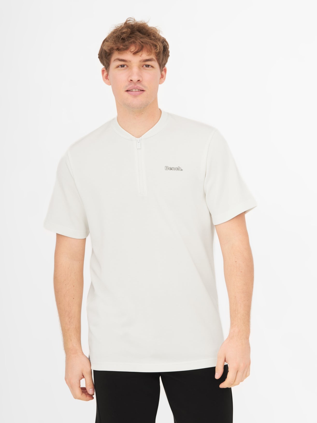 bench-livorno-t-shirt-herren-white-viertelzip-m image 2