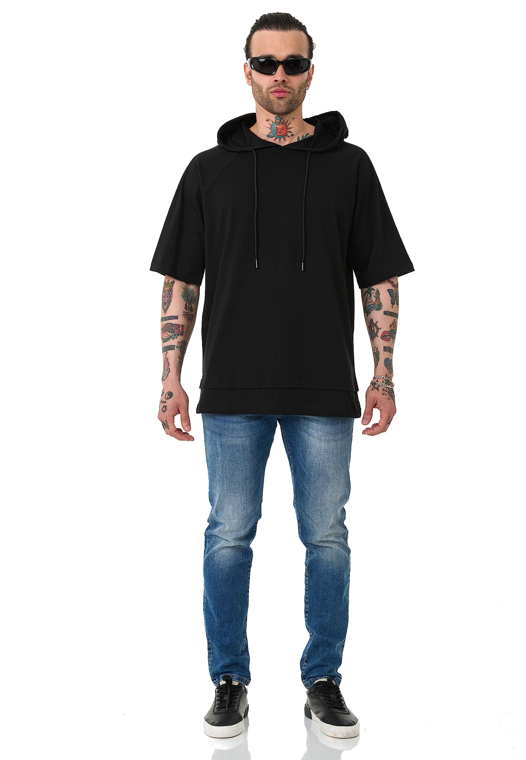 redbridge-t-shirts-m1373-t-shirt-herren-schwarz-oversized-baumwolle image 6