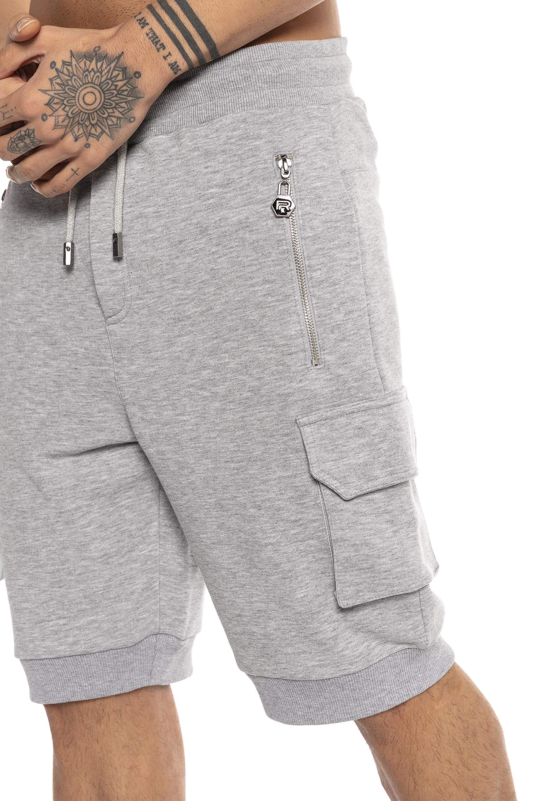 redbridge-shorts-herren-cargoshorts-sweat-schwarz-bermuda image 4