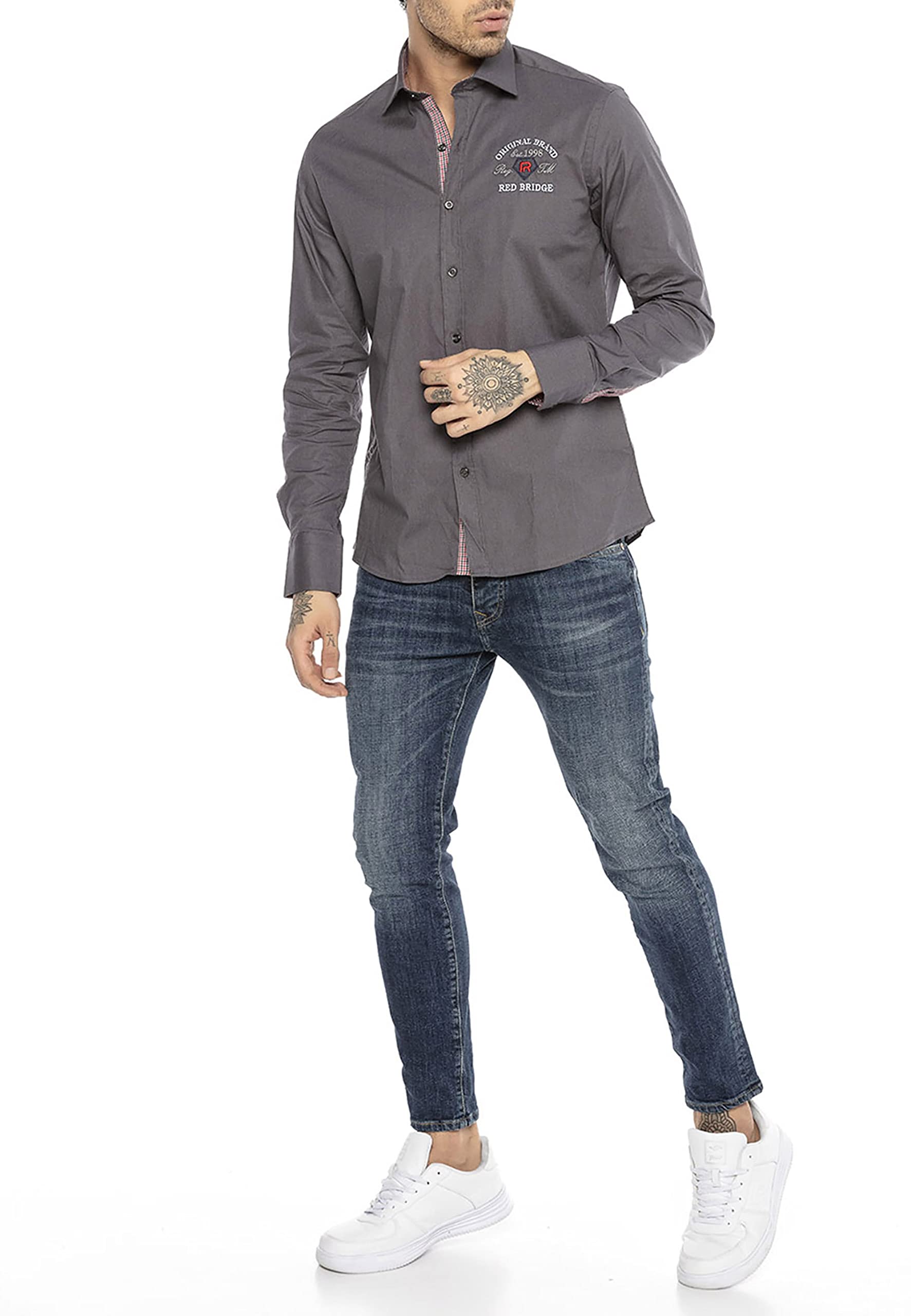 redbridge-premium-langarm-hemd-herren-s-wei-baumwolle image 5