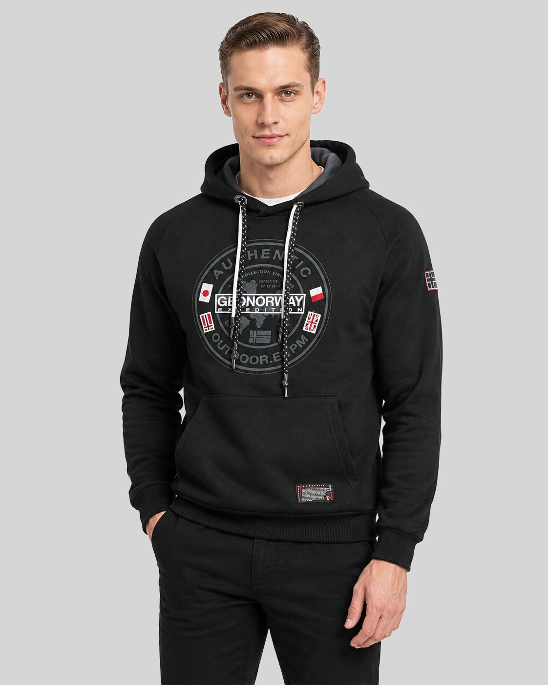 geographical-norway-gregoire-herren-hoodie-schwarz-kapuzenpullover image 1