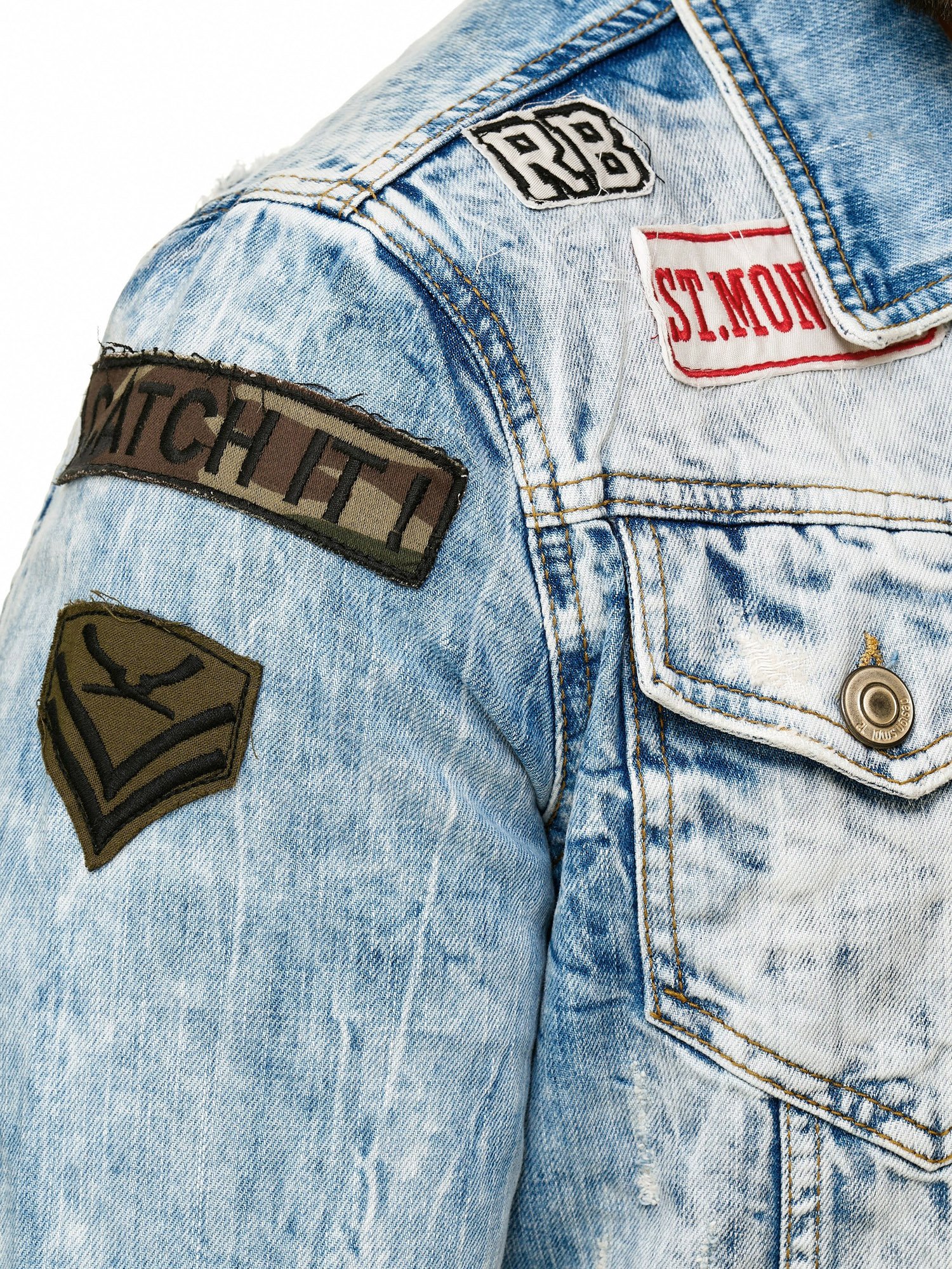 redbridge-jeansjacke-herren-denim-vintage-used-look-patches image 4