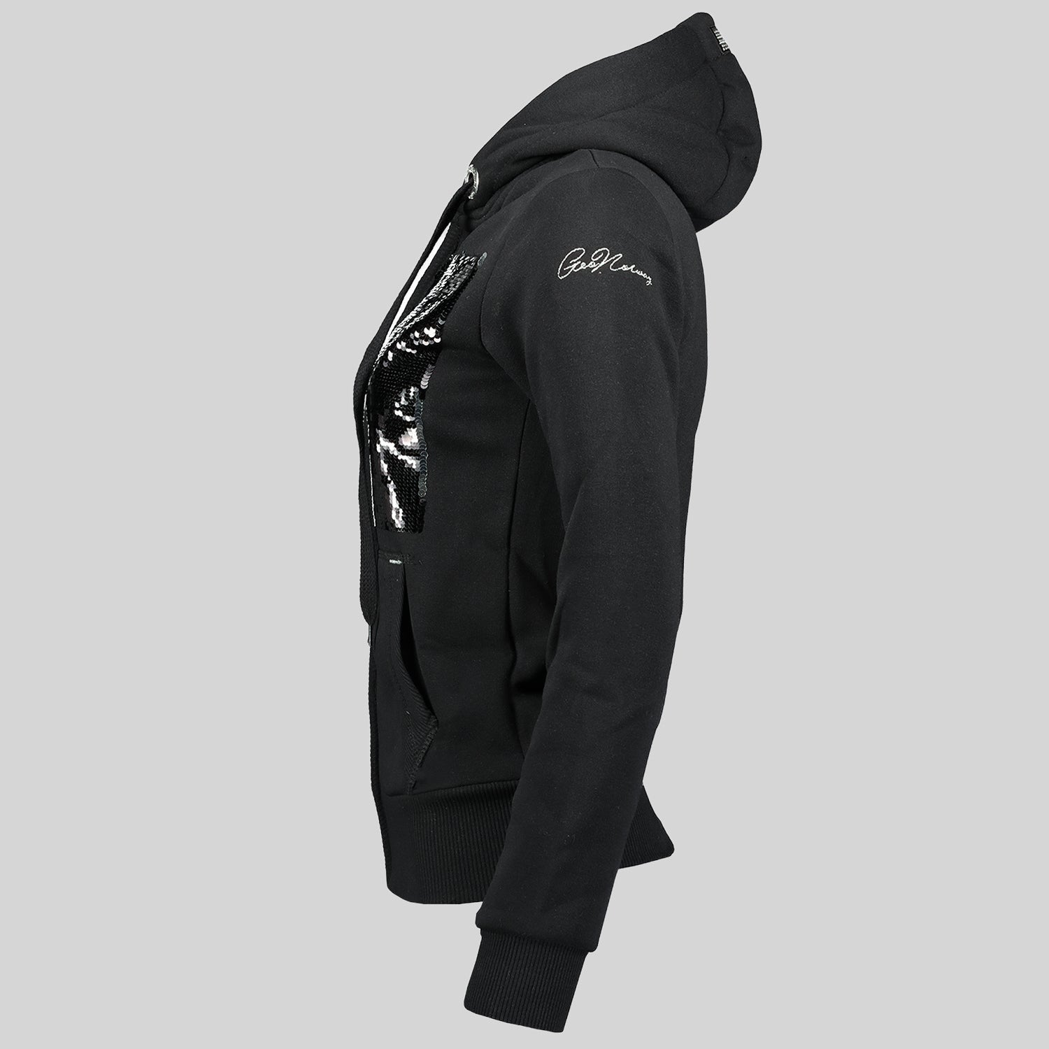 geographical-norway-gula-damen-sweatshirt-schwarz-kapuze image 2