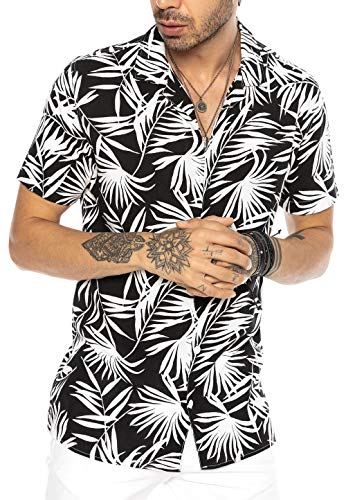 redbridge-hawaii-hemd-herren-kurzarm-viskose-schwarz-l image 8