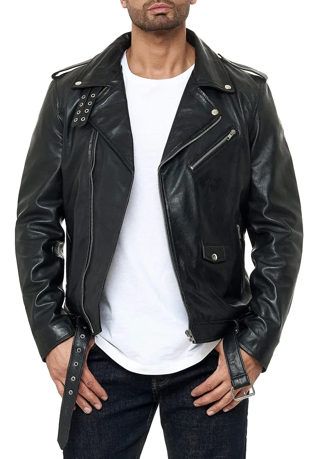 redbridge-bikerjacke-herren-echtleder-schwarz-gr-xl image 1