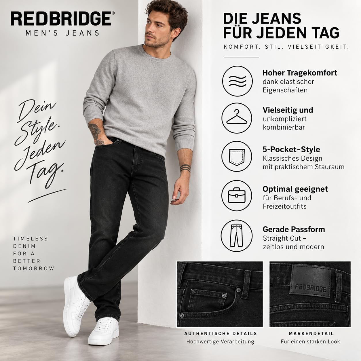 redbridge-jeans-straight-cut-denim-herrenjeans-blau image 5