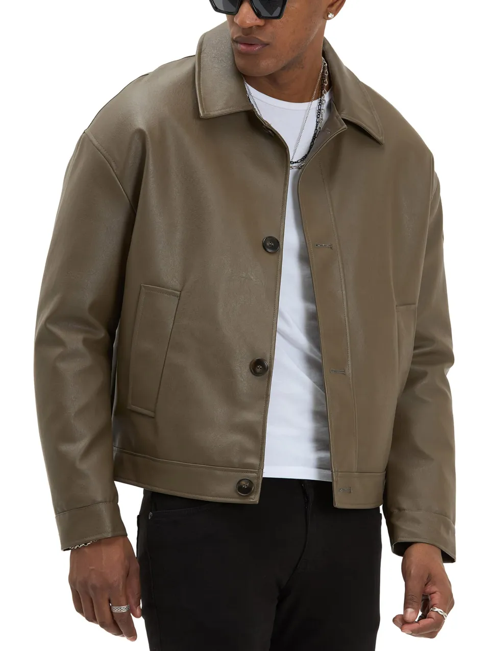 redbridge-kunstlederjacke-herren-oversized-knopf-schwarz-xl image 1