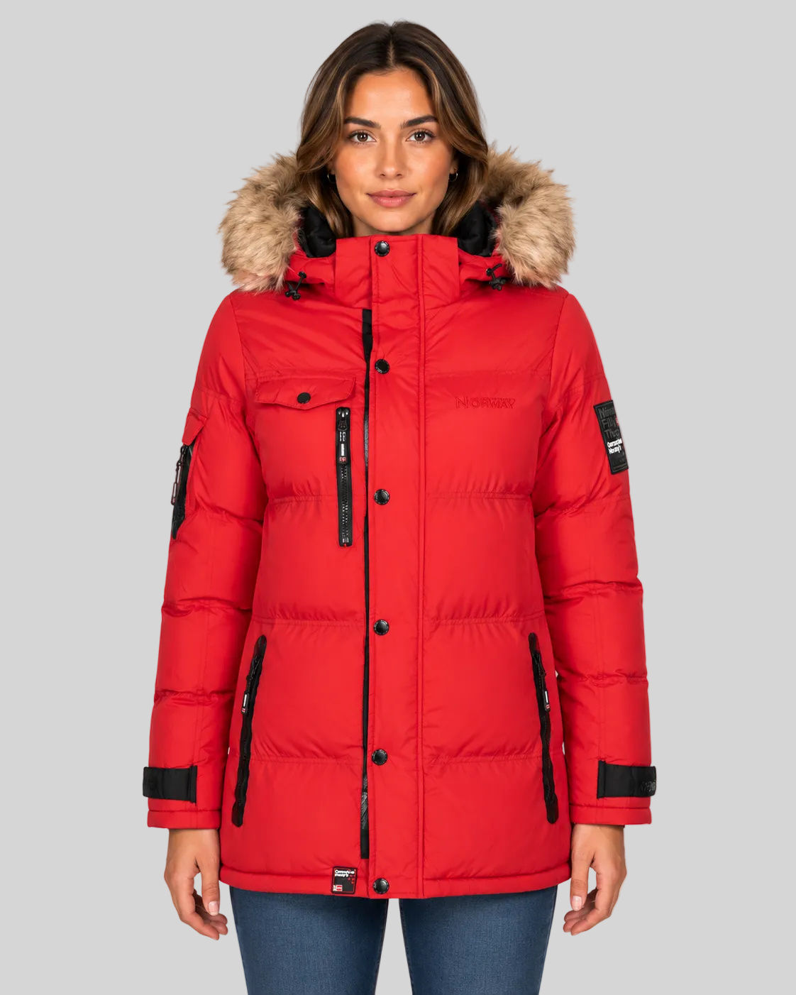 geographical-norway-bonapart-daunenjacke-damen-schwarz-fell image 7