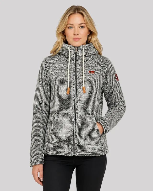 geographical-norway-trigo-damen-fleecejacke-dunkelgrau-kapuze image 1