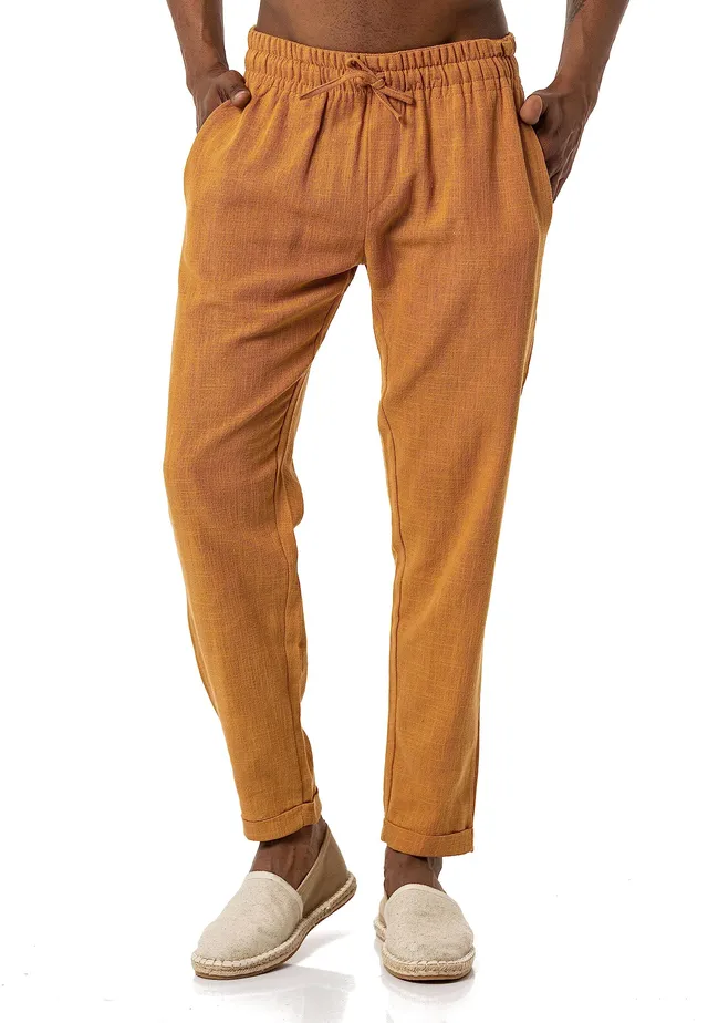 redbridge-leinenhose-freizeithose-herren-schwarz-baumwolle image 1
