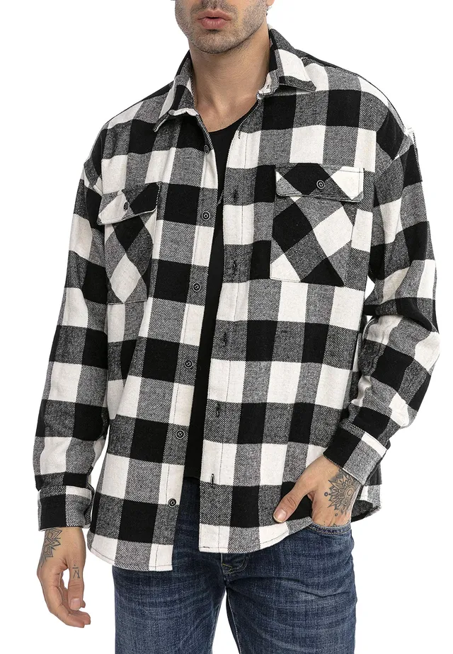 redbridge-karohemd-herren-holzf-llerhemd-schwarz-wei-gr-l image 1