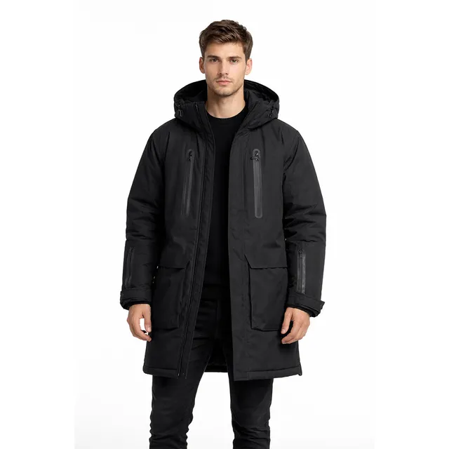 geographical-norway-biork-herren-parka-schwarz-lang-mit-kapuze image 1