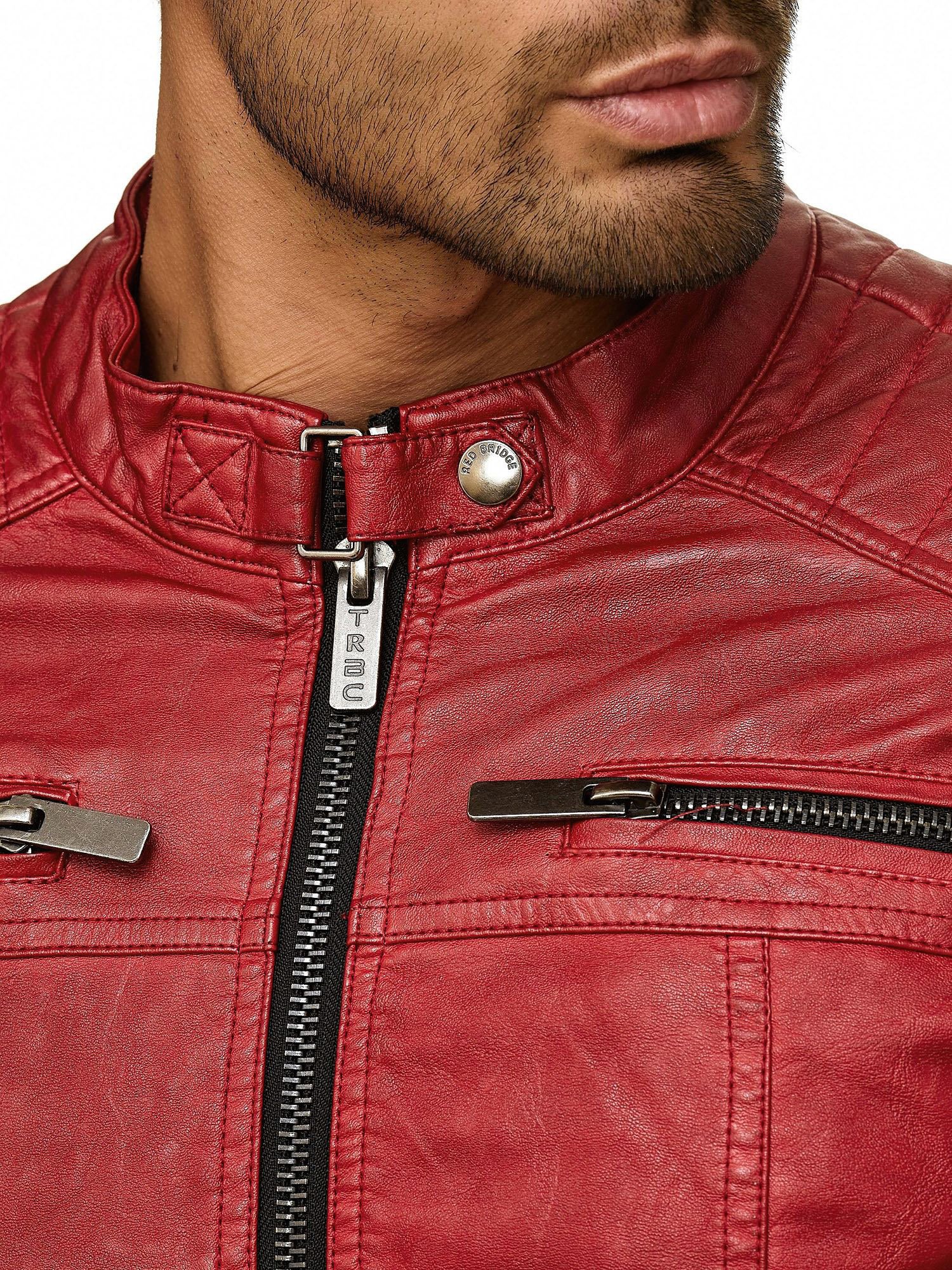 redbridge-m6013-bikerjacke-herren-kunstleder-rot-m-steppung image 6