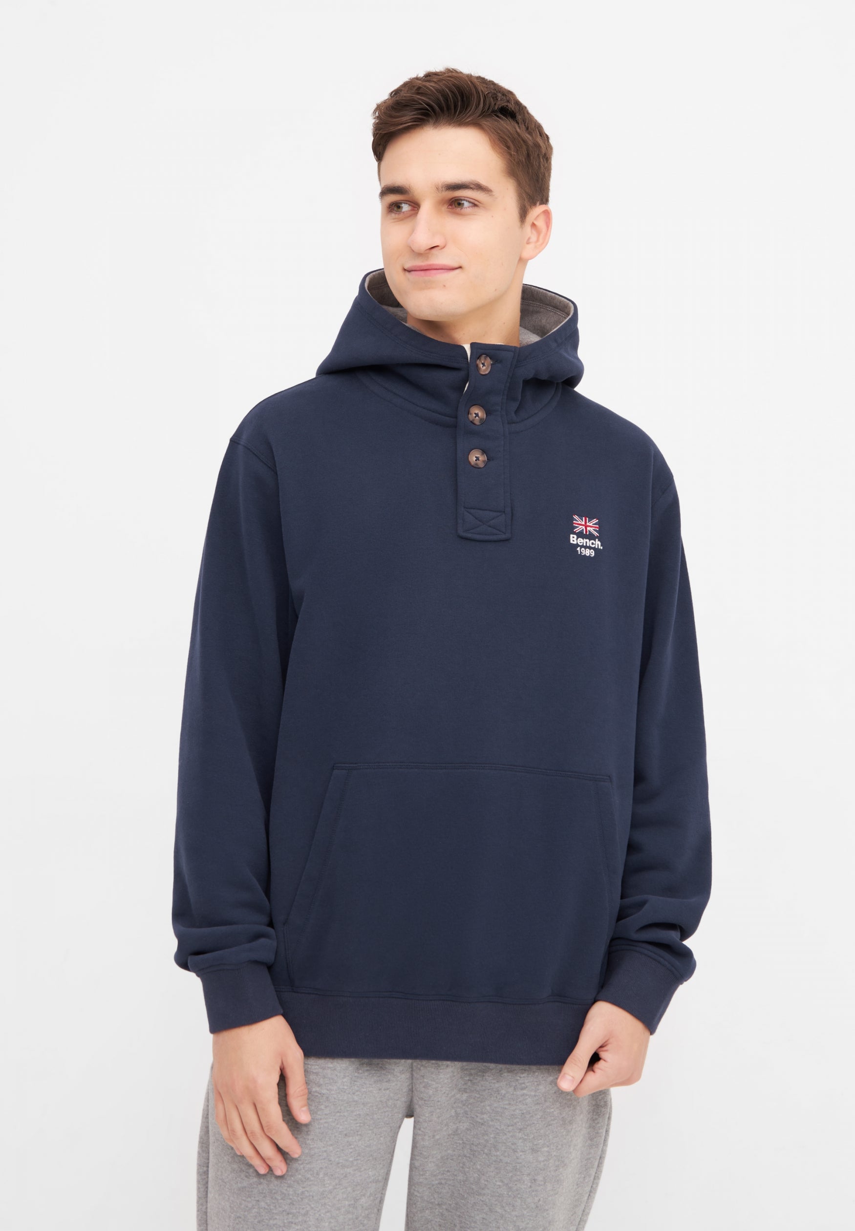 bench-kalmar-hoodie-herren-maritime-blue-knopfleiste image 6