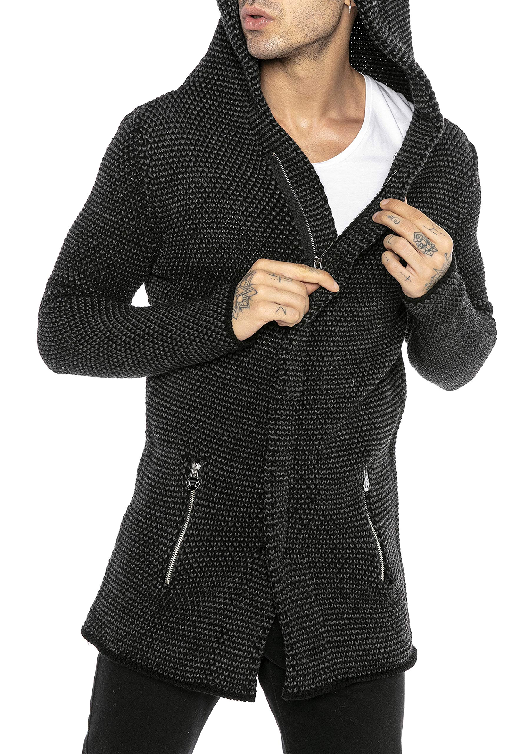 redbridge-cardigans-herren-strickjacke-cardigan-mit-kapuze image 1