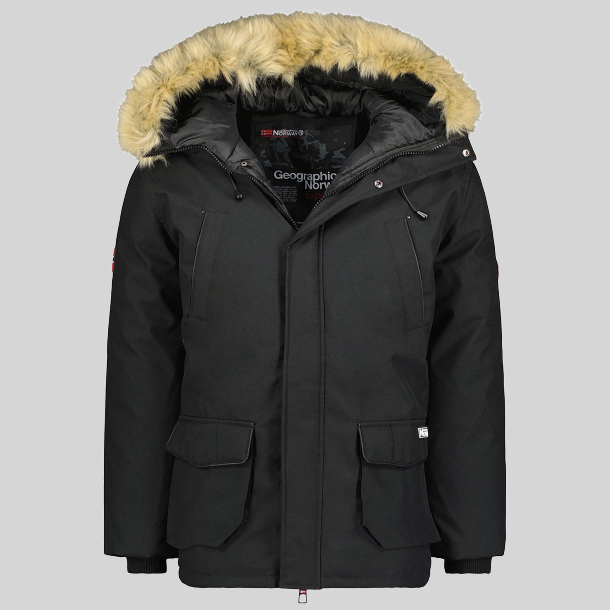 geographical-norway-claude-parka-herren-kaki-winterparka-fellkapuze image 8
