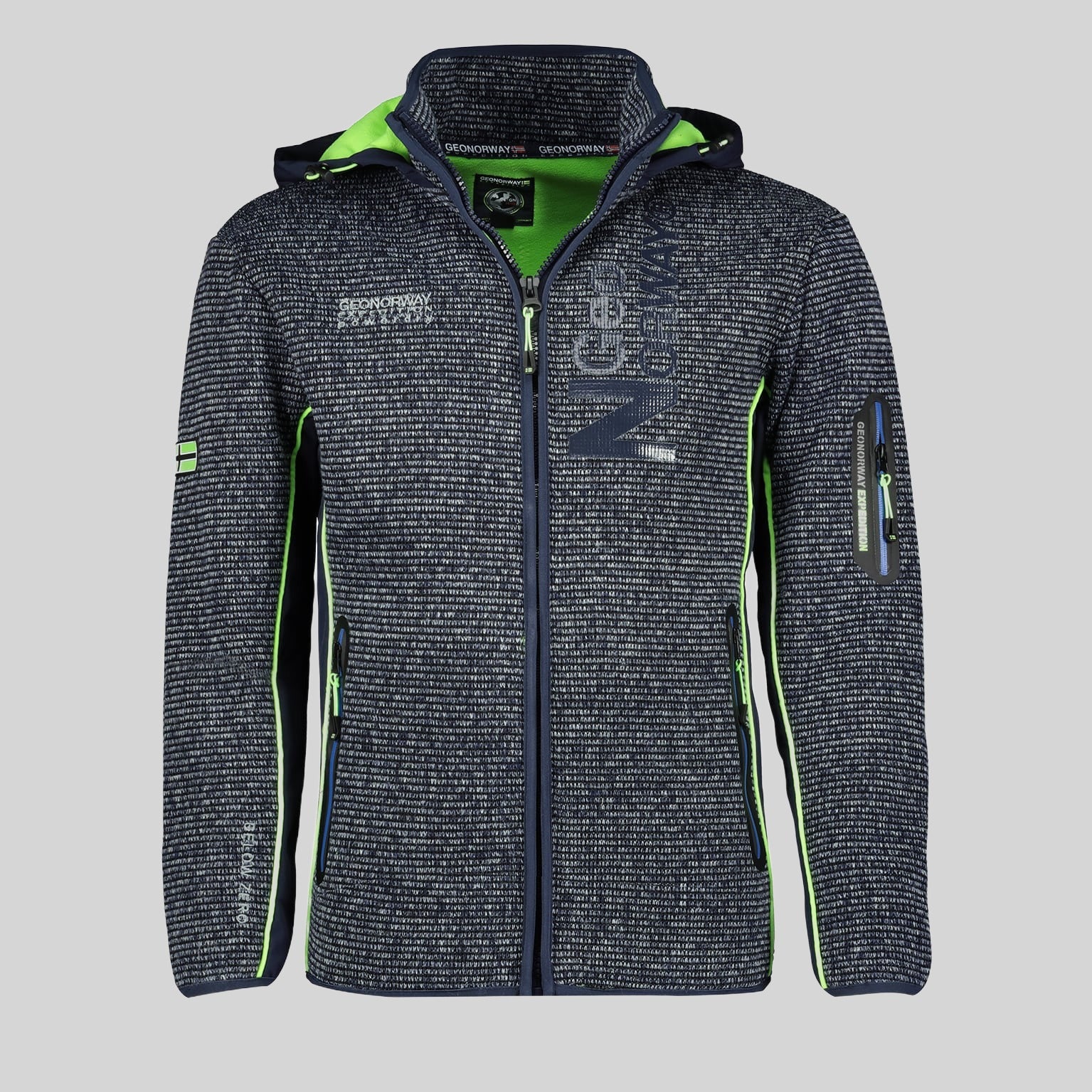 geographical-norway-tcharly-fleecejacke-herren-schwarz-mit-kapuze image 1