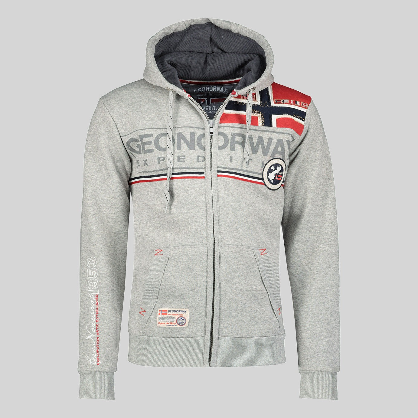 geographical-norway-flipper-herren-hoodie-schwarz-l-mit-kapuze image 1