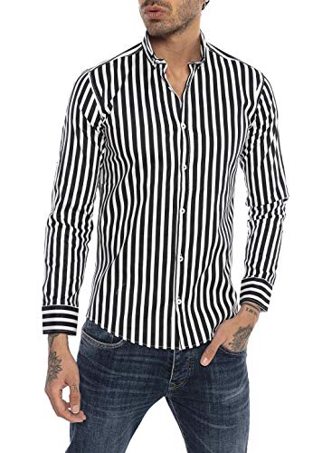 redbridge-hemd-gestreift-langarm-herren-schwarz-gr-l image 4
