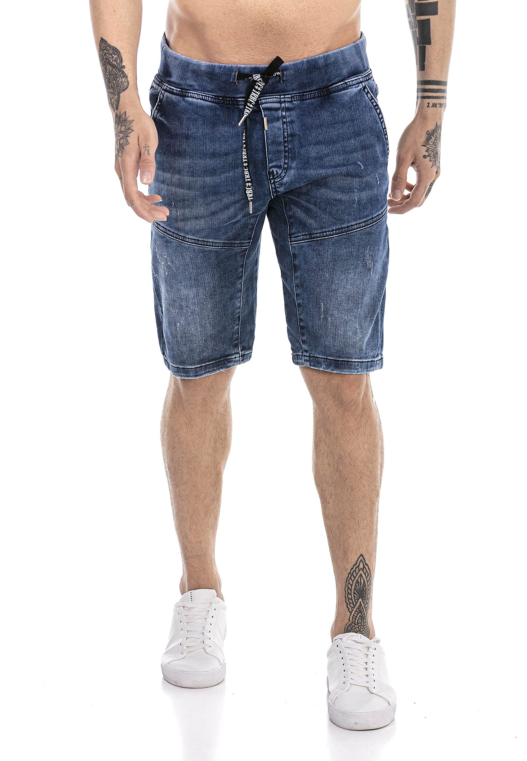 redbridge-shorts-used-look-jeansshorts-weicher-bund image 2
