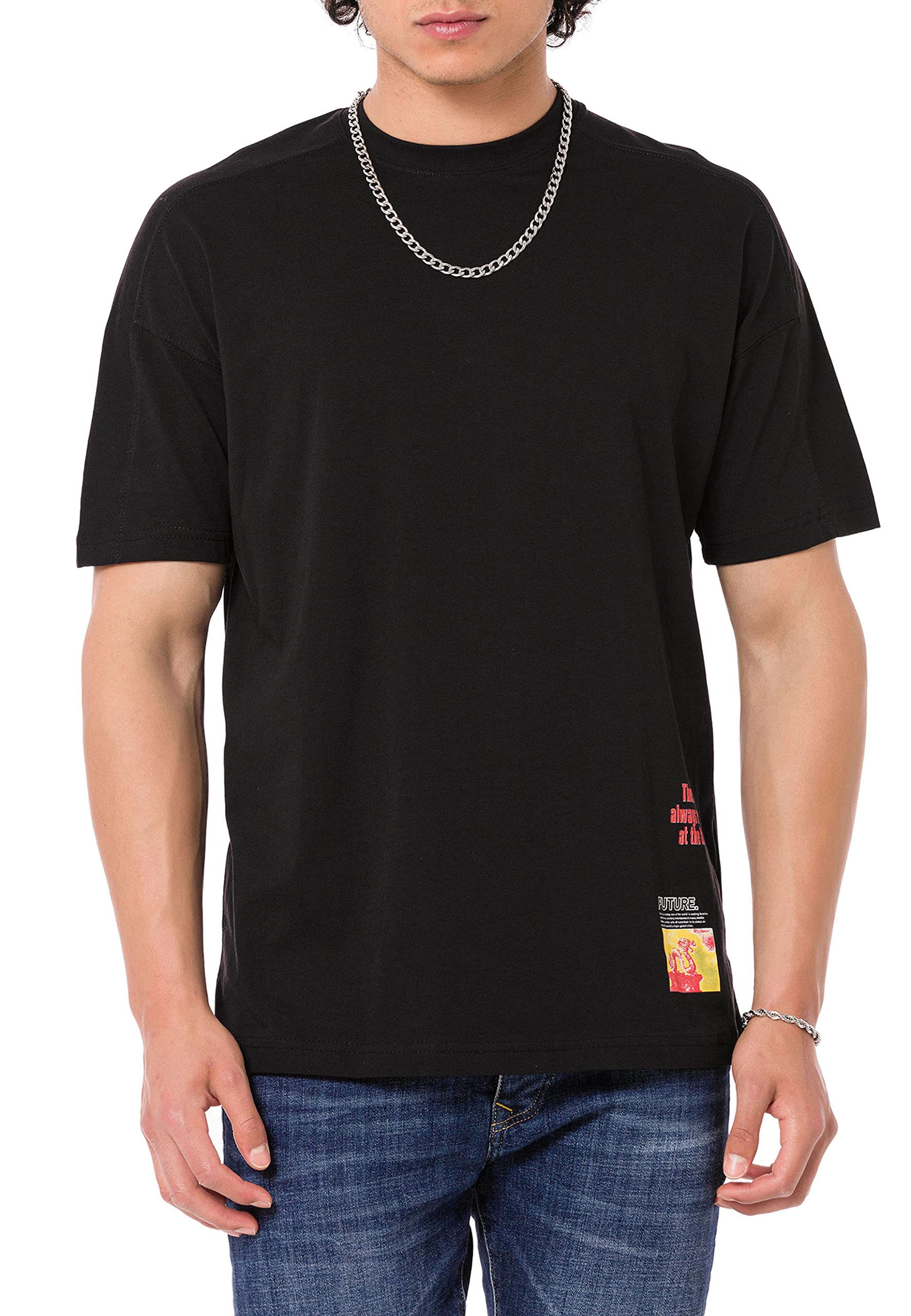 redbridge-t-shirts-oversized-t-shirt-herren-schwarz-xl-baumwolle image 5