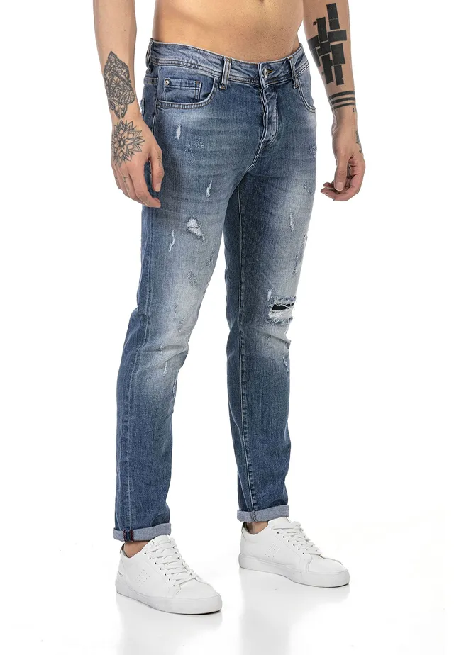 redbridge-jeans-used-look-herren-jeans-blau-destroyed image 1