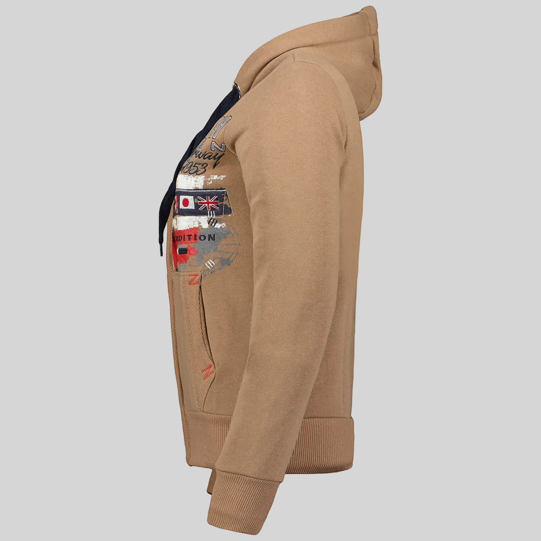 geographical-norway-getchup-damen-hoodie-taupe-mit-k-ngurutasche image 5