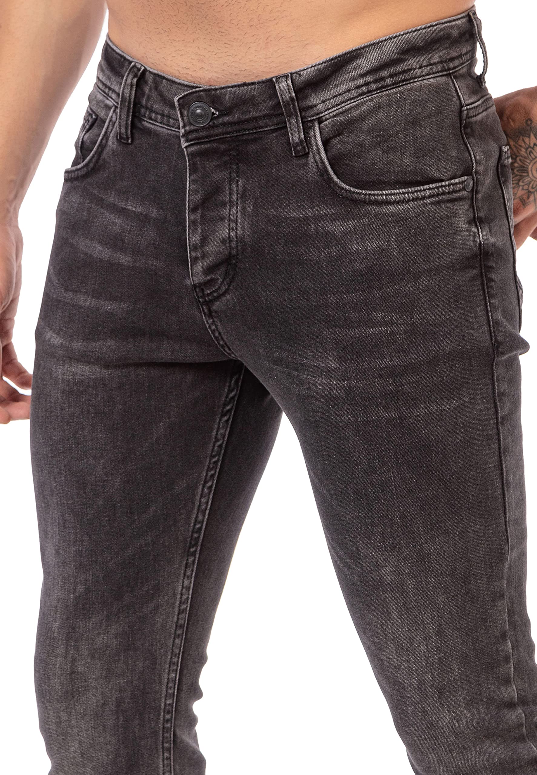 redbridge-jeans-herren-denim-used-look-schwarz image 6