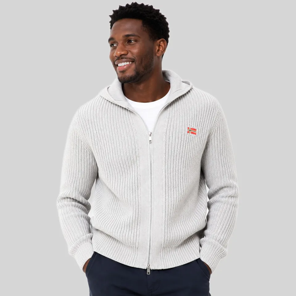 geographical-norway-flexibus-herren-pullover-mit-kapuze-grau-hell-rei-verschluss image 1