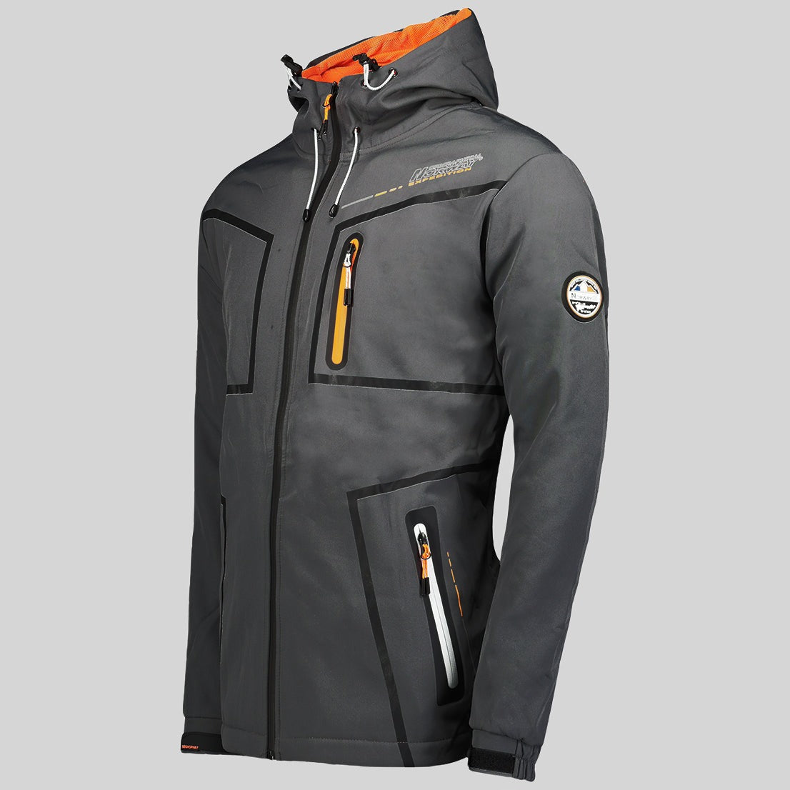 geographical-norway-truello-softshelljacke-herren-dunkelgrau-l-kapuze image 4