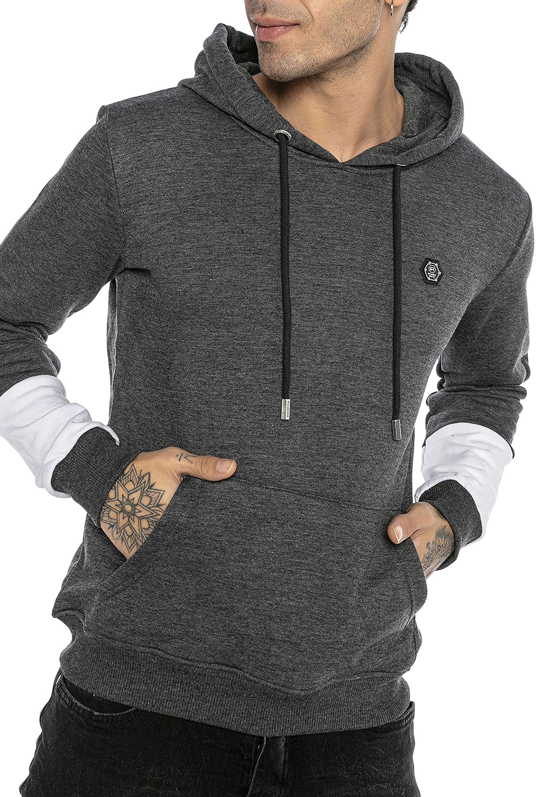 redbridge-hoodie-kapuzenpullover-herren-l-schwarz-baumwolle image 2