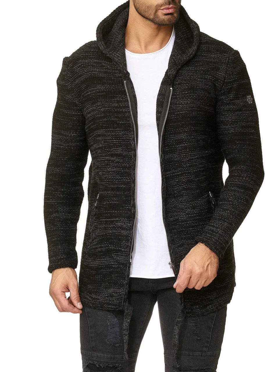 redbridge-rough-m3632-strickjacke-kapuze-herren-l-grau image 1