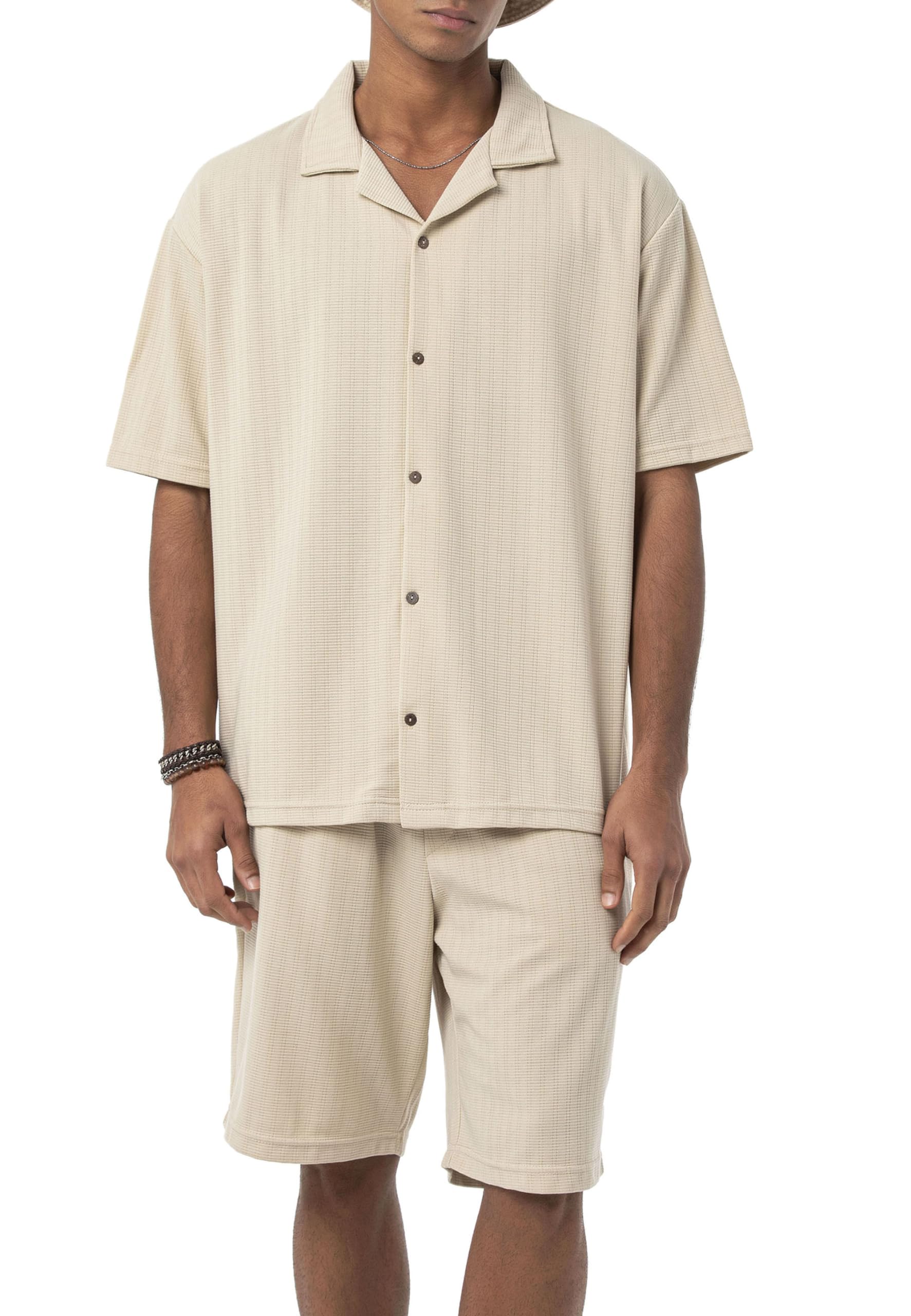 redbridge-sommer-set-hemd-shorts-beige-gr-e-m image 2