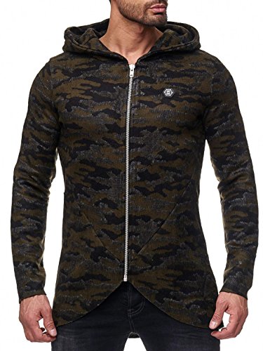 redbridge-cardigans-strickjacke-herren-khaki-camouflage-kapuze-l image 6