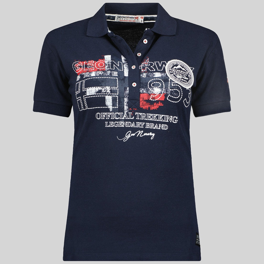 geographical-norway-kerry-damen-polo-marine-kurzarm-mit-print image 5