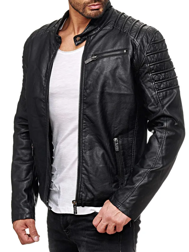 redbridge-m6056-biker-kunstlederjacke-herren-schwarz-mc-black image 1