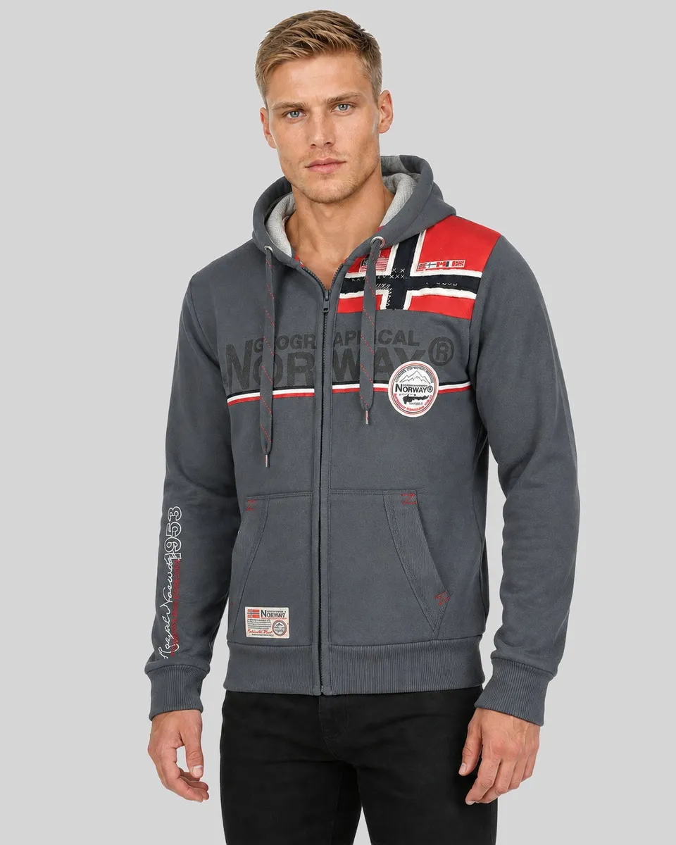 geographical-norway-faponie-herren-hoodie-dunkelgrau-kapuze image 1
