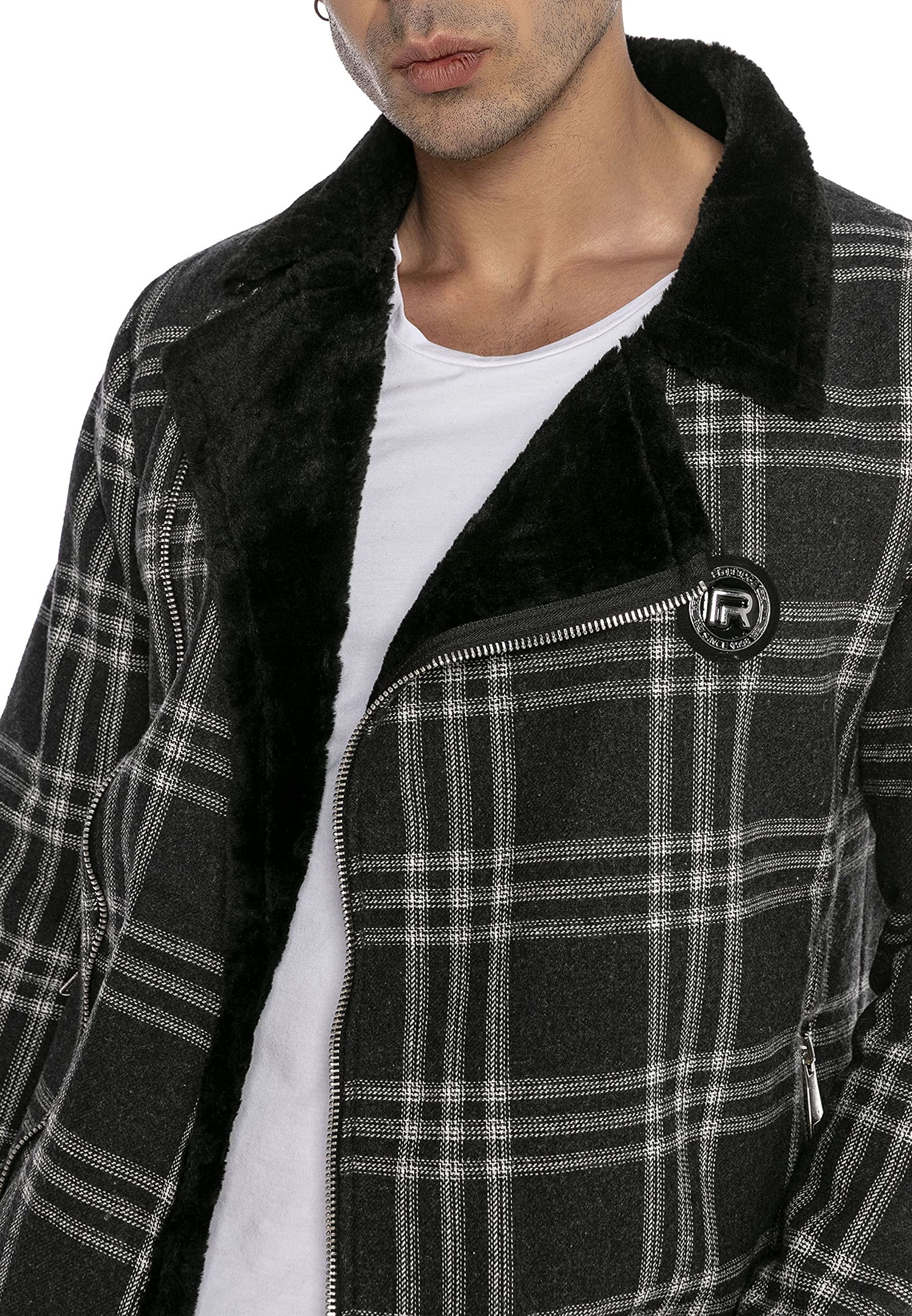 redbridge-m6123-karierte-herrenjacke-bergangsjacke-kunstfell image 2