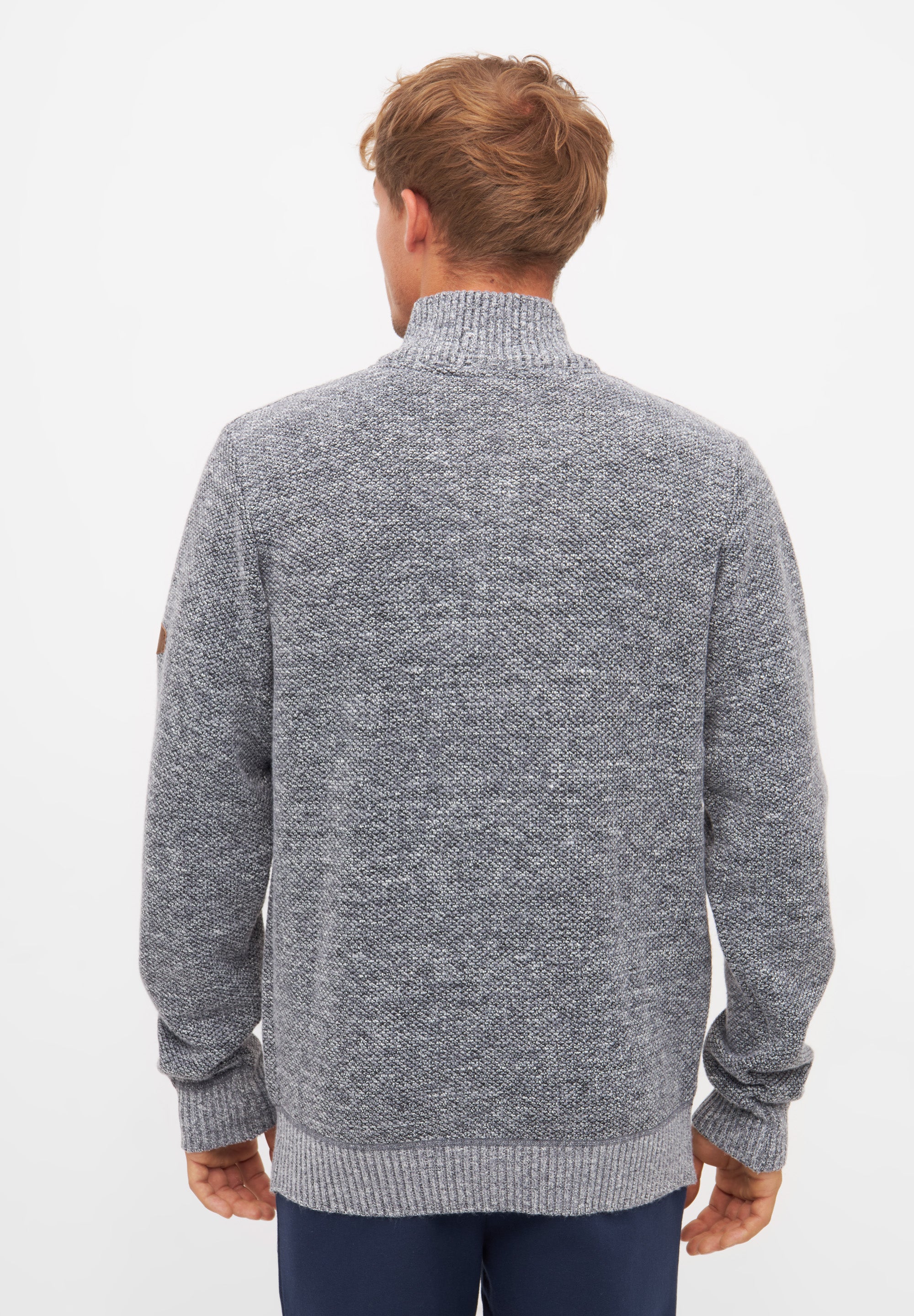 bench-checkson-pullover-herren-grey-marl-1-4-zip image 7