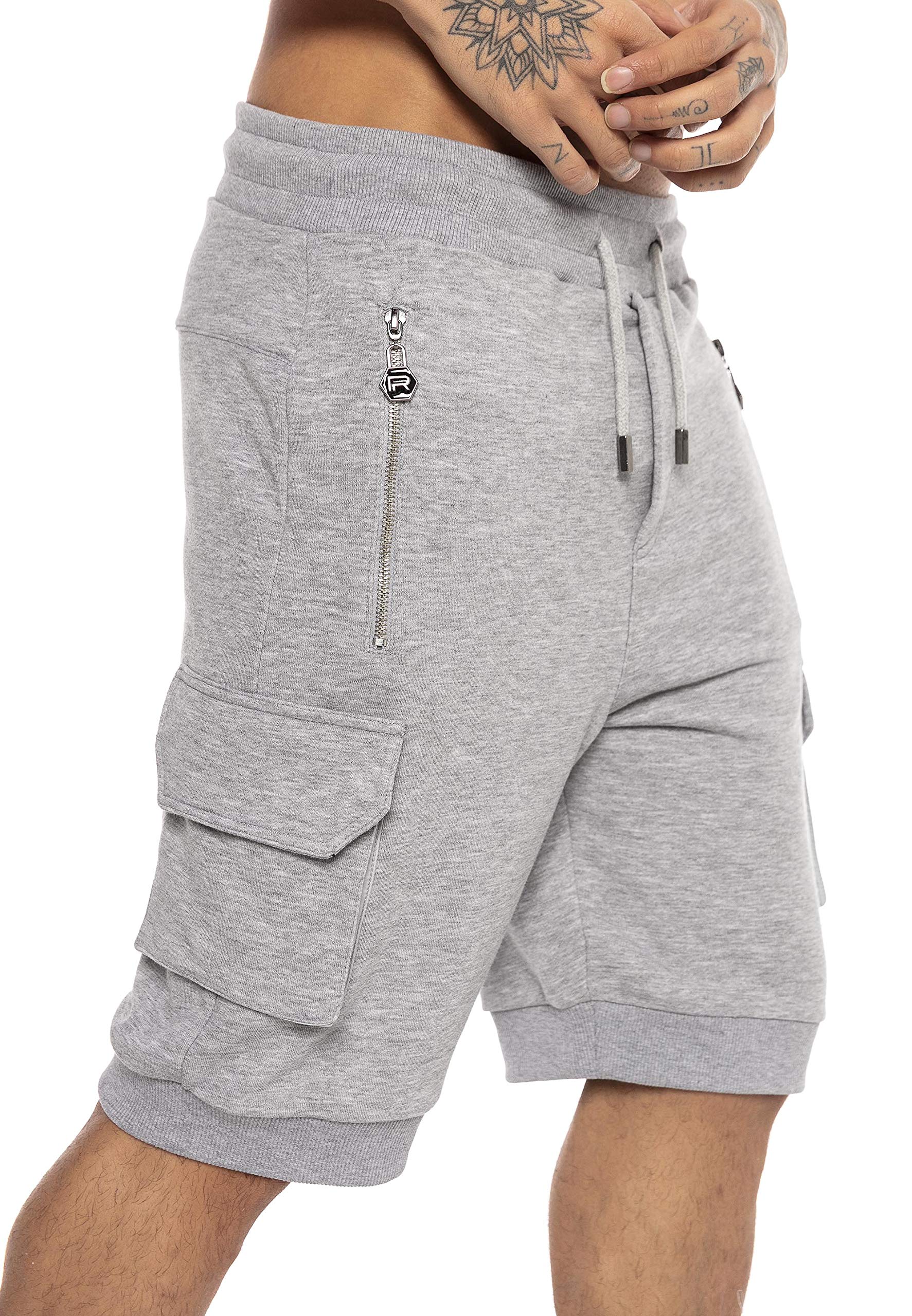 redbridge-shorts-herren-cargoshorts-sweat-schwarz-bermuda image 5