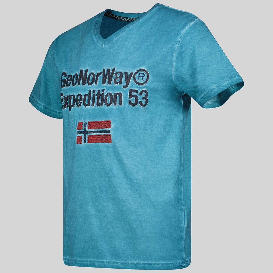geographical-norway-jimdo-t-shirt-herren-blau-v-ausschnitt image 3
