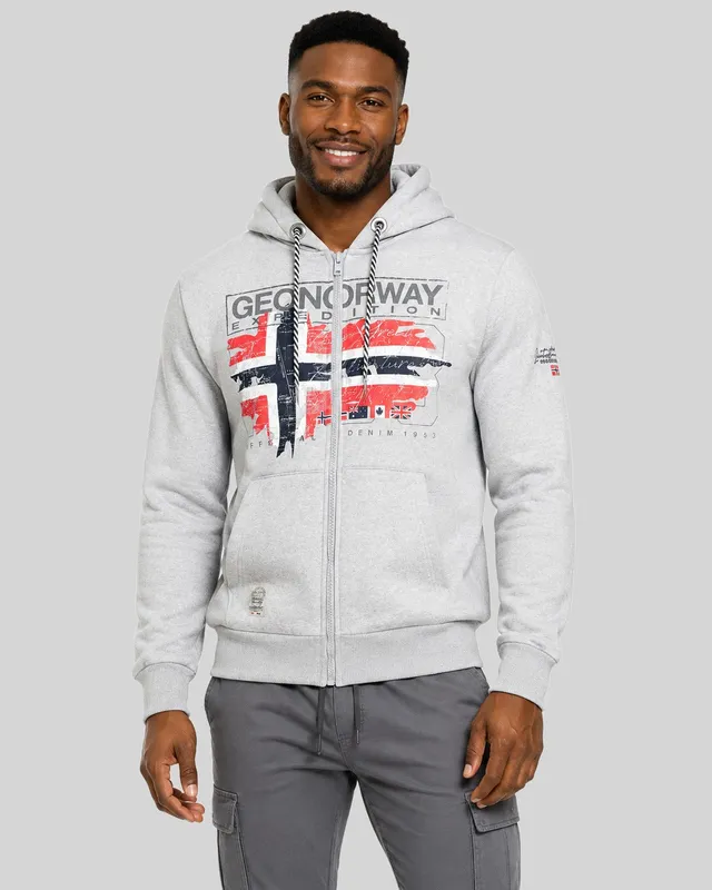 geographical-norway-grusty-herren-hoodie-hellgrau-print image 1