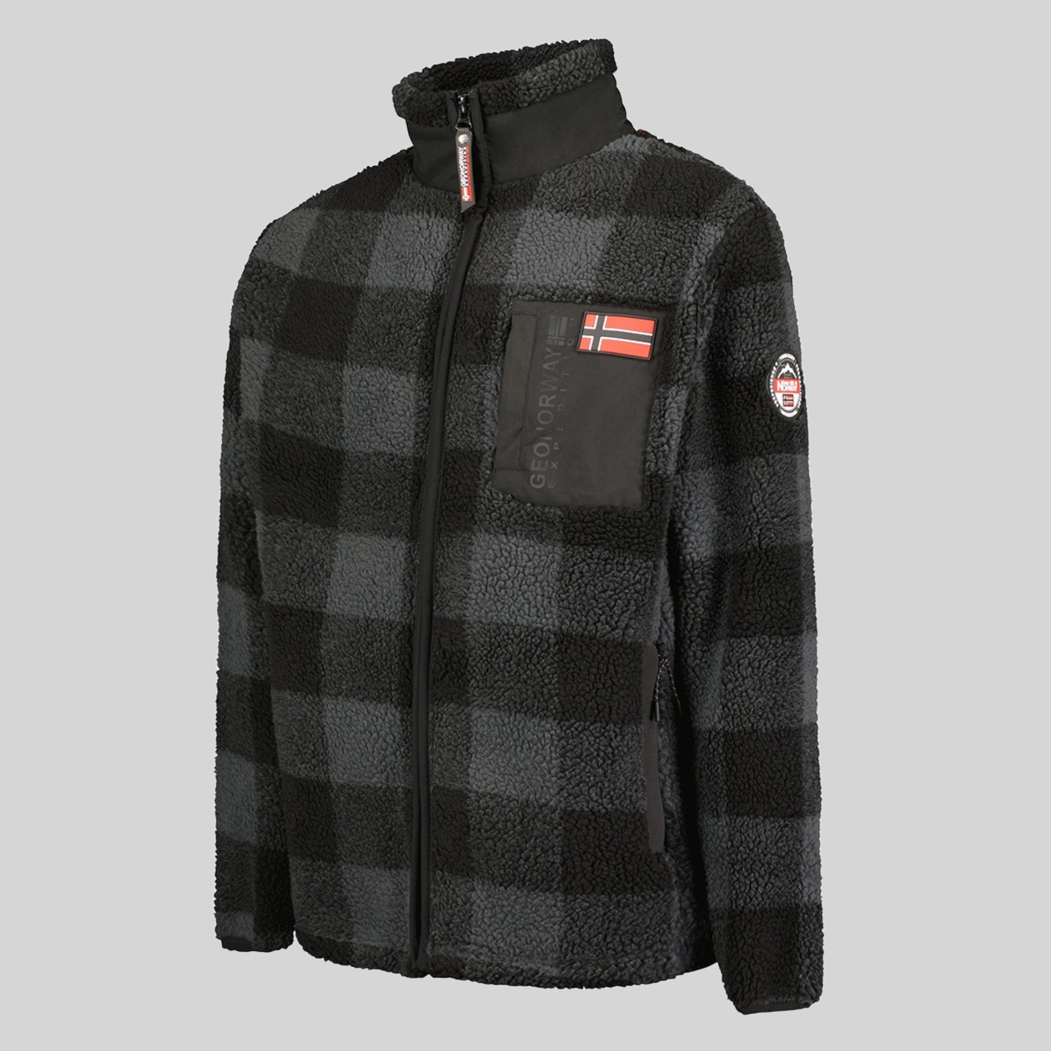 geographical-norway-tripoli-herren-fleecejacke-schwarz-kariert image 3