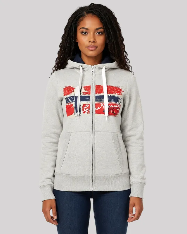 geographical-norway-gayto-damen-hoodie-hellgrau-print image 1