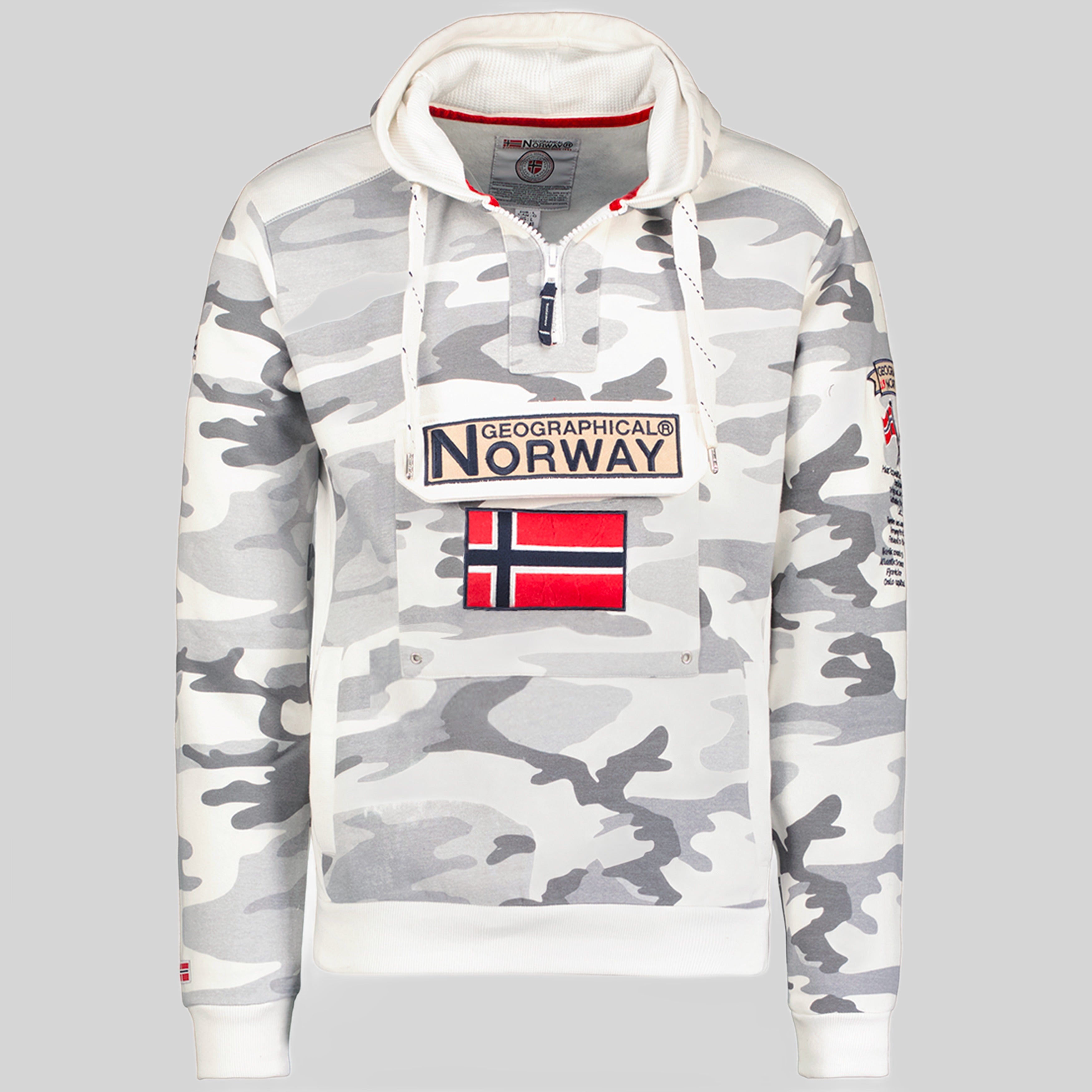 geographical-norway-gymclass-herren-hoodie-camo-kaki-zip image 3