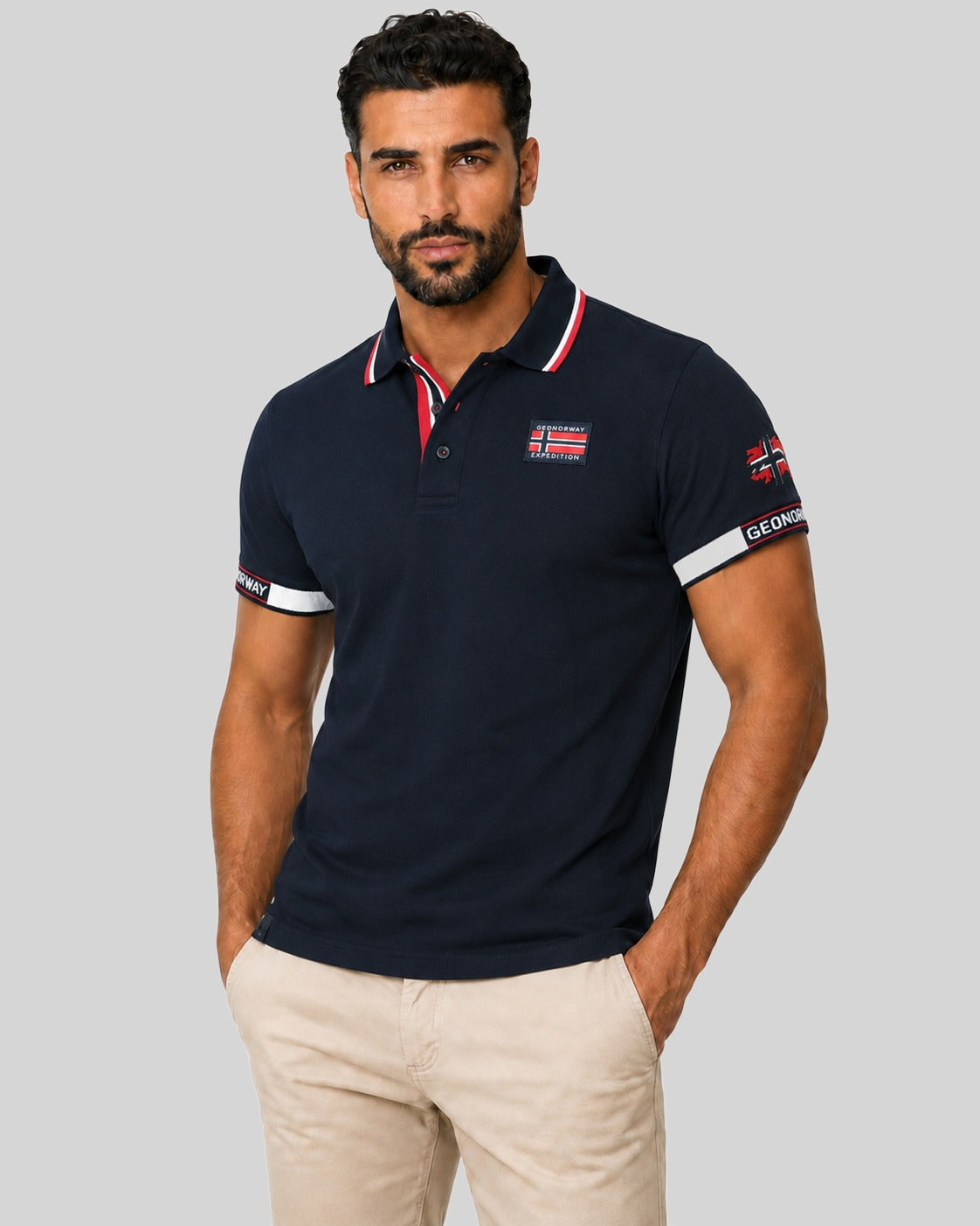 geographical-norway-kauge-polo-herren-aus-baumwolle-mit-flaggen-print-kurzarm image 6