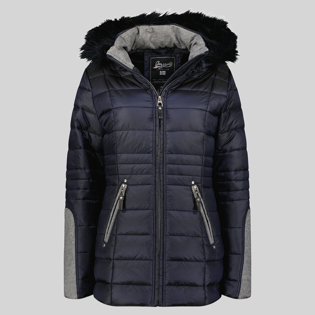 geographical-norway-belete-damen-parka-schwarz-fellkapuze image 3