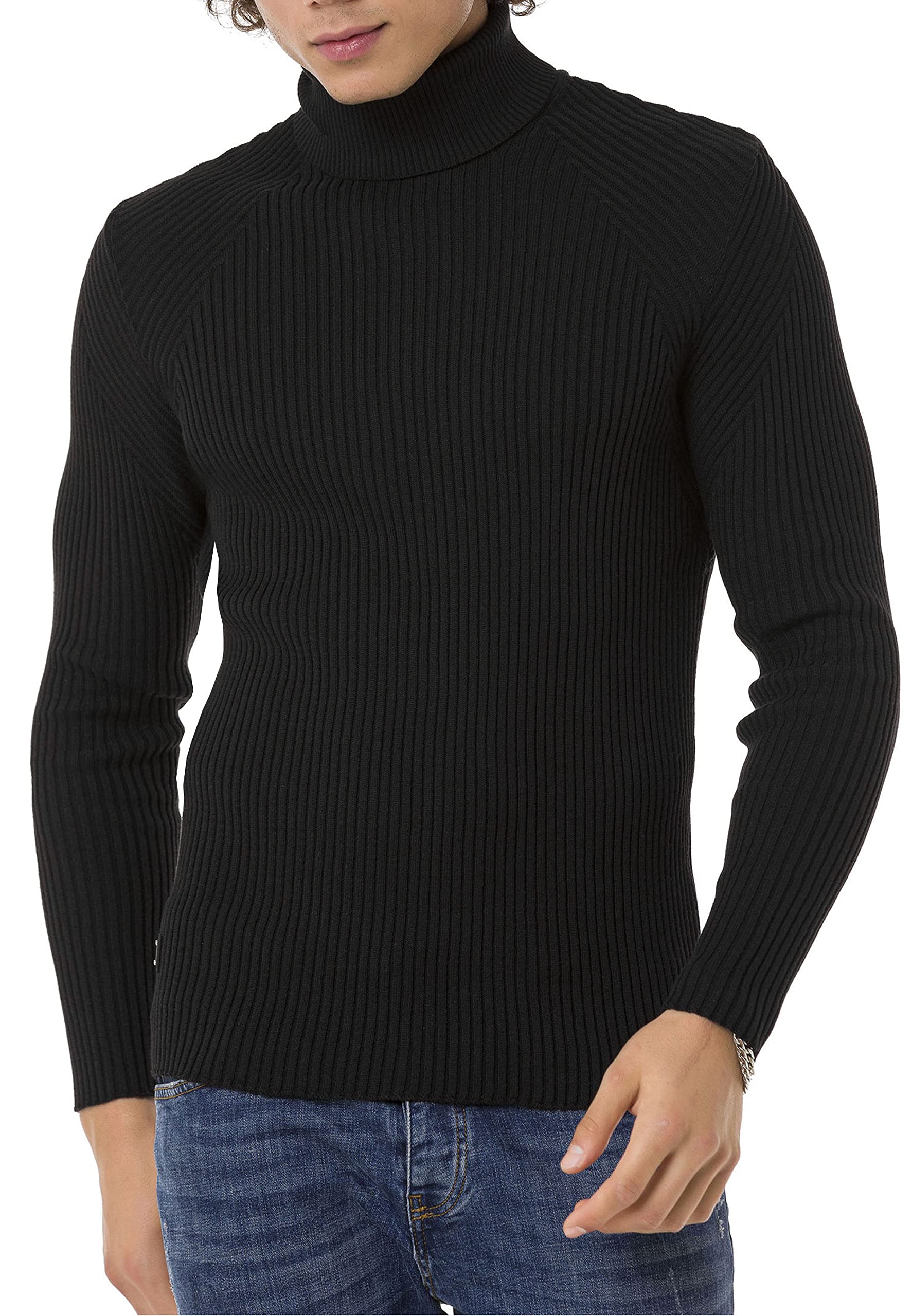 redbridge-rollkragenpullover-herren-strick-schwarz image 1