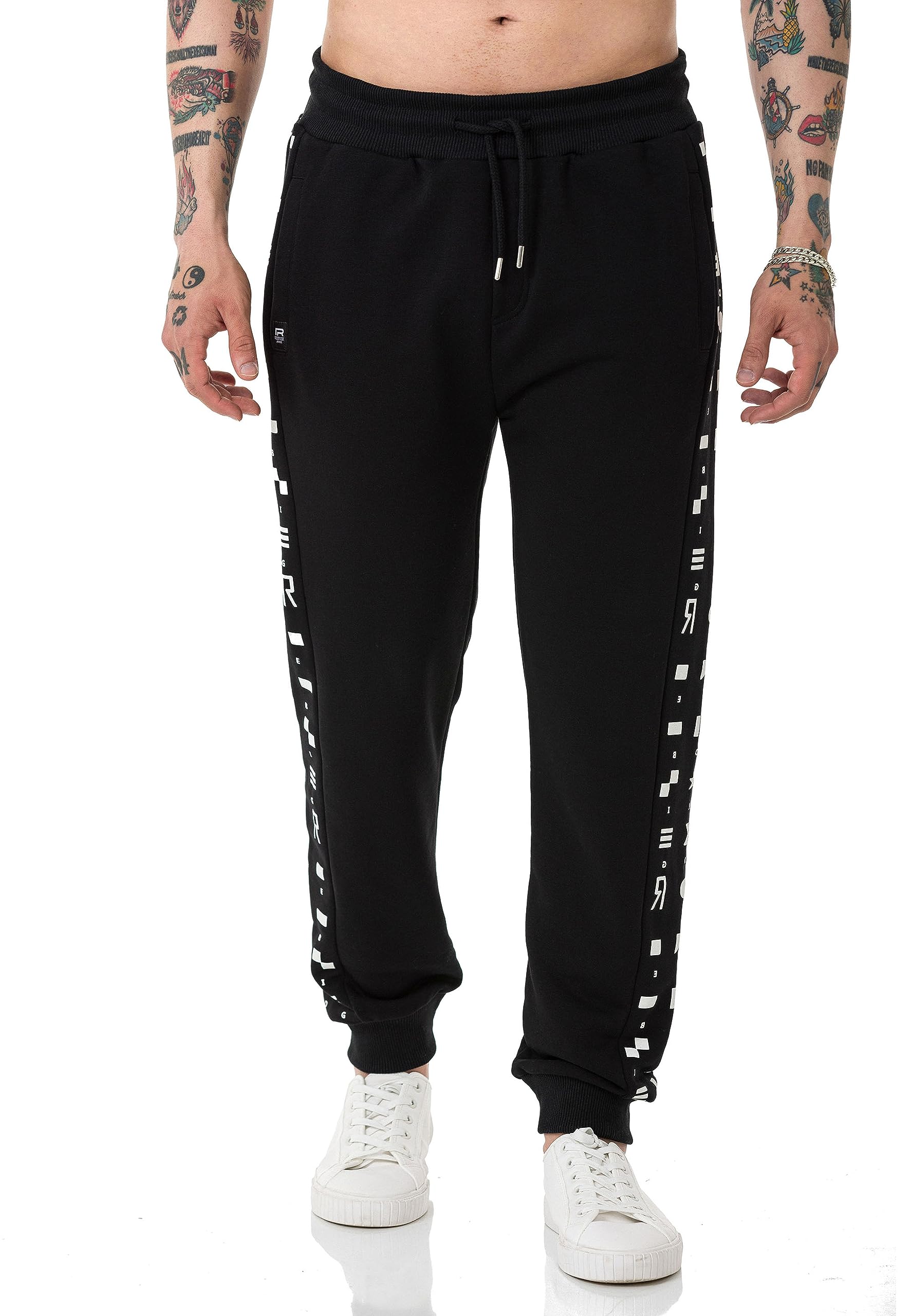 redbridge-jogginganzug-herren-muster-kapuzenjacke-hose-schwarz image 4