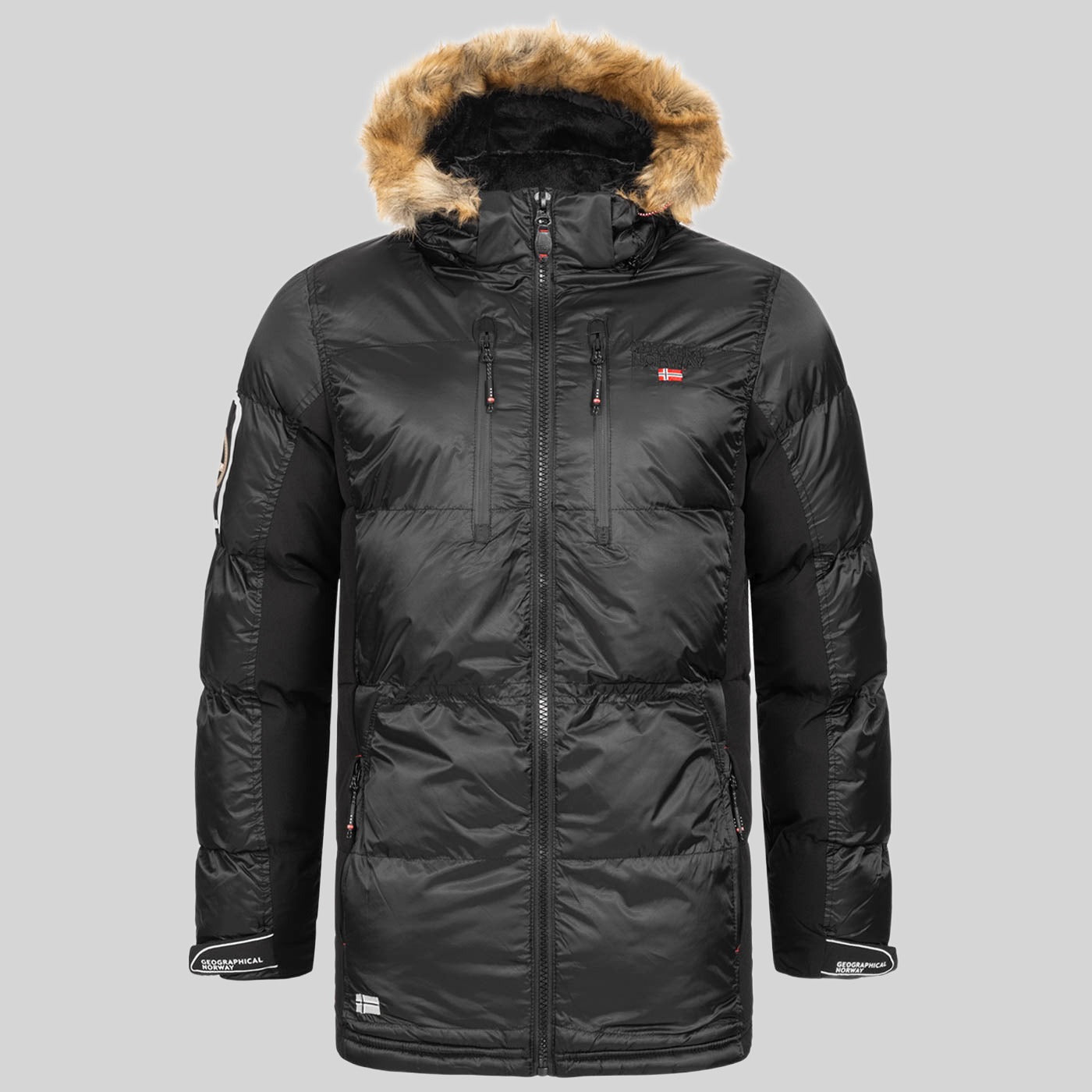 geographical-norway-danone-herren-parka-schwarz-winter-fellkapuze image 4